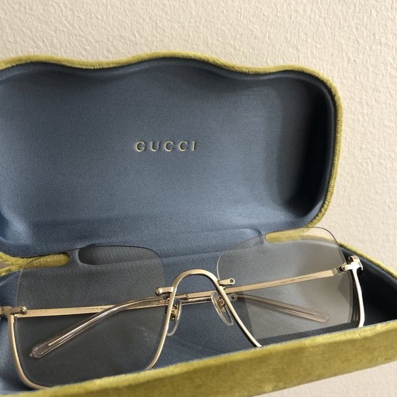 Gucci Square Sunglasses Gold & Light Yellow Japan